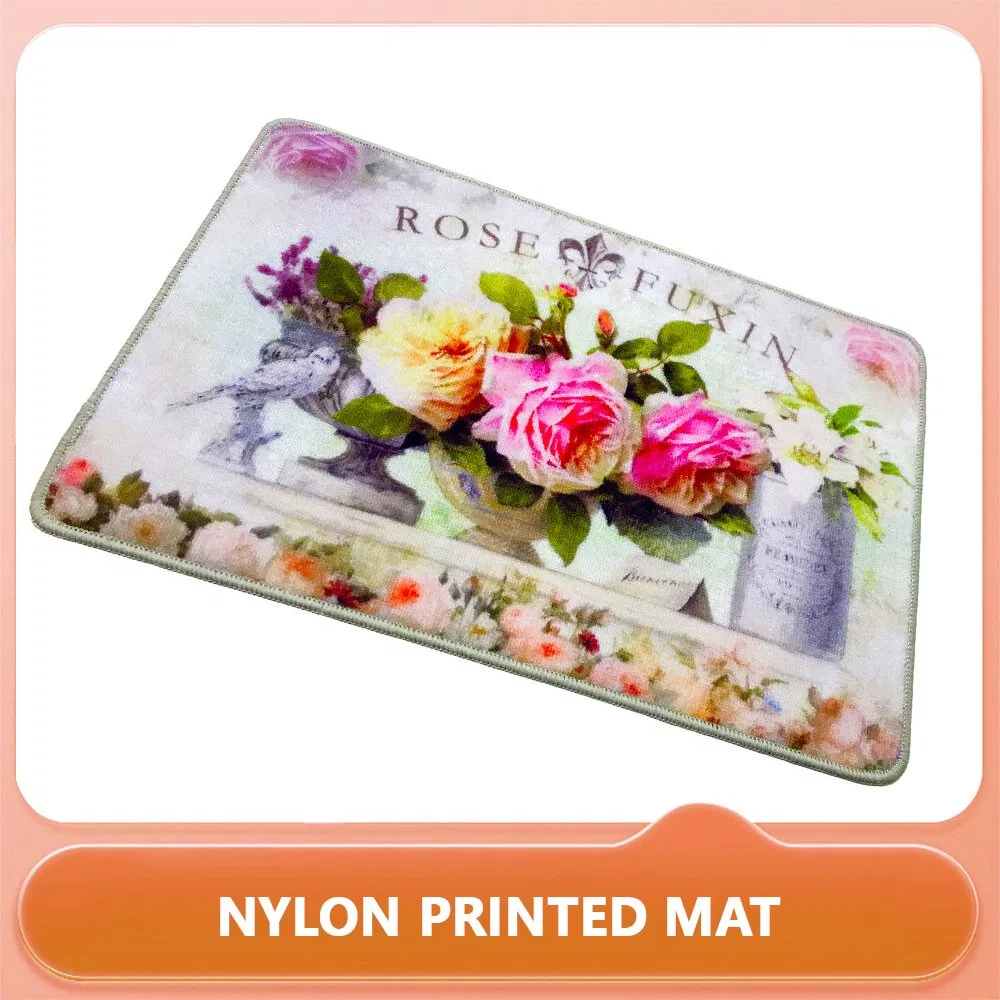 Printed Modern Bath Mats Soft Non-Slip Backing, Printing Door Mat