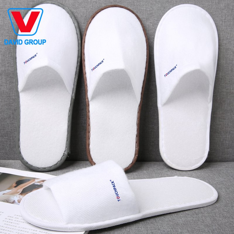 Customized Logo Wholesale Hotel Travelling Disposable Cotton Slippers