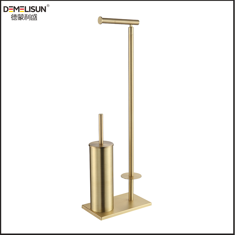 Bathroom Toilet Brush Sets Freestanding Stainless Steel Toilet Paper Roll Holder
