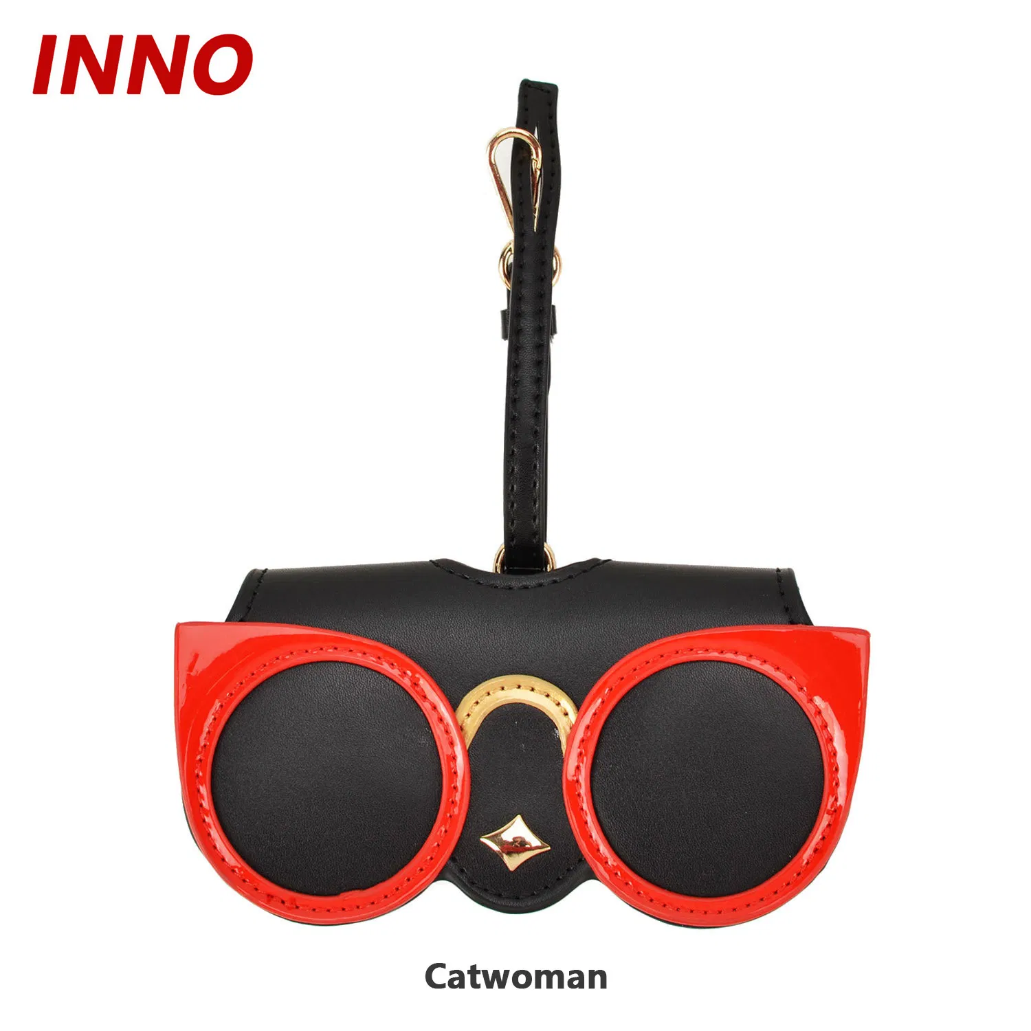 Inno-R028 Ornament Cute Travel Sun Glasses Bag Holder Cartoon Handmade Eyeglasses Wholesale Luxury PU Leather Sunglasses Case Custom Logo
