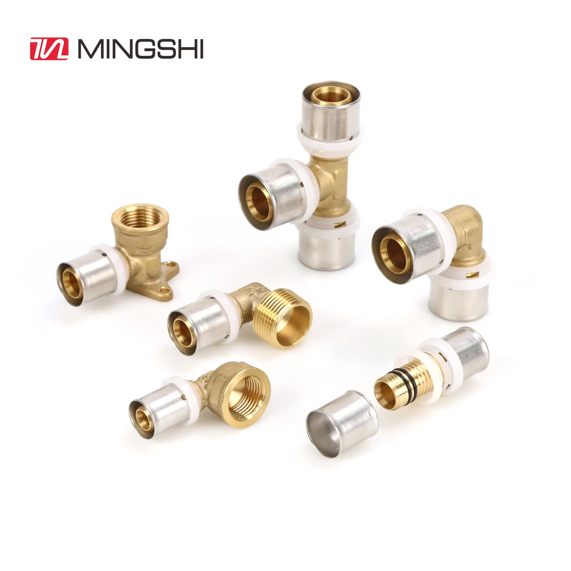 Mingshi Plumbing Materials Press Brass Pipe Fittings-U, Th, H, M/Multijaw with Watermark/Acs/Cstb/Aenor/Wras/Skz Certificate for Underfloor Heating-Female Union