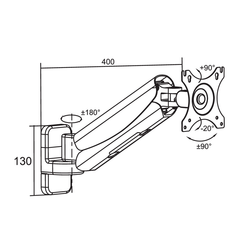 Настольный кронштейн с газлифтом для монитора 10-24 дюйма
