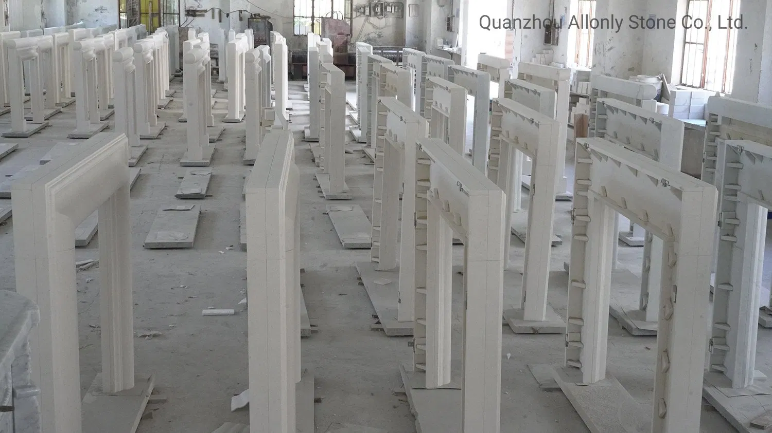 Modern Natural Stone Mantel White Limestone Fireplce for Indoor Decoration Design