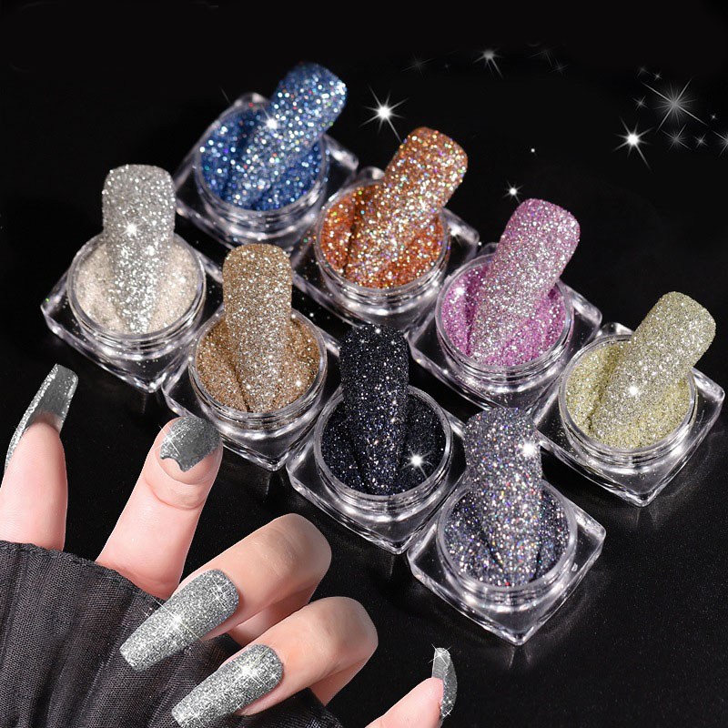 Wholesale 6-Color Glass Crystal Nail Acrylic Powder