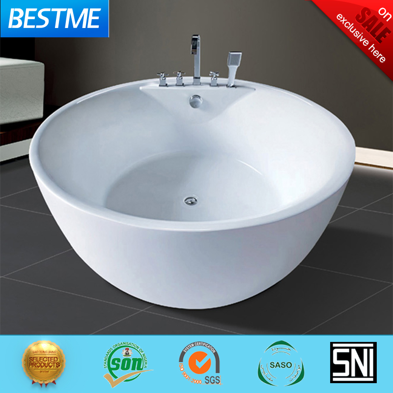 Круглая черная акриловая ванна Bestme с гидромассажем