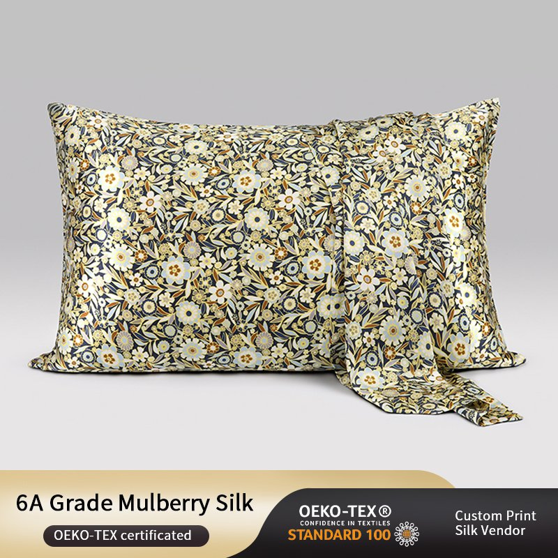 High Quality Skin-Friendly Printed Mulberry Silk Sleeping Pillowcase