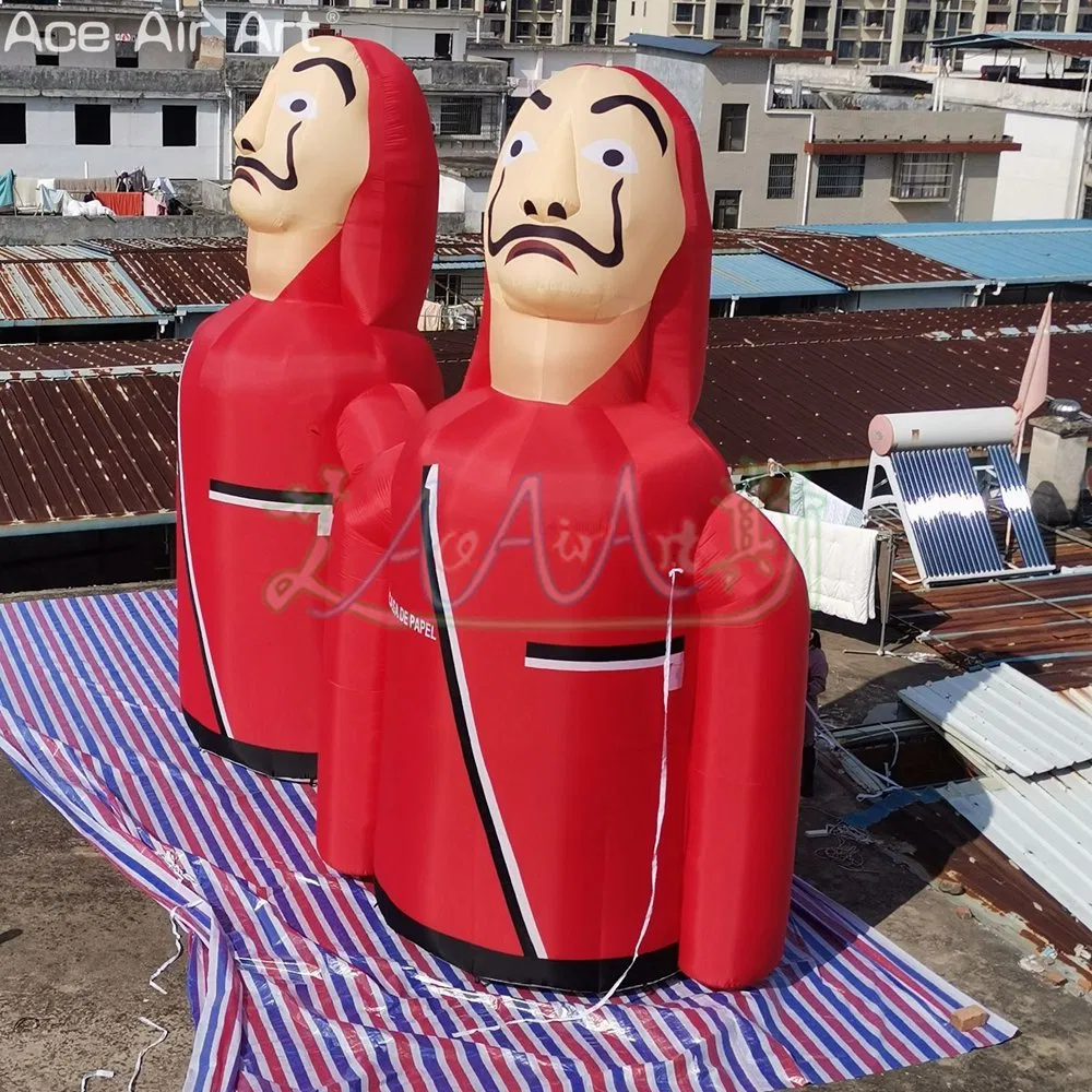 6mh Inflatable Bandit Cartoon Robber Balloon Money Thief Event Decorative Character for Party
