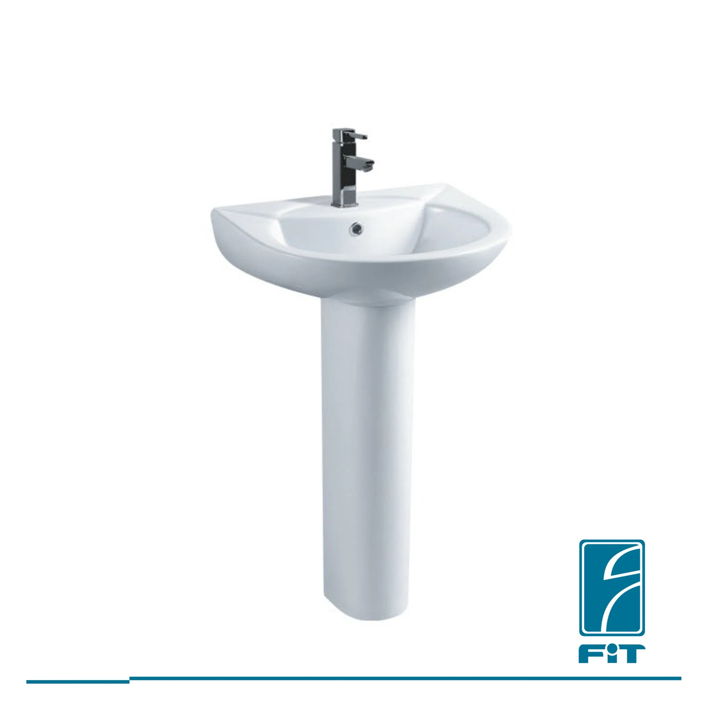 Single Floor Standing Wash Basin Solid Surface Basin Pedestal Sink Bathroom