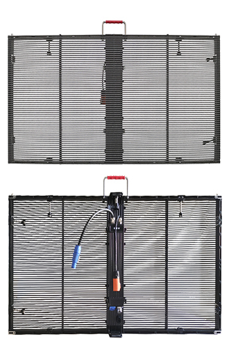 Outdoor P3.91 Curtain Window TV Glass LED Panels Mesh Display Transparent LED Screen