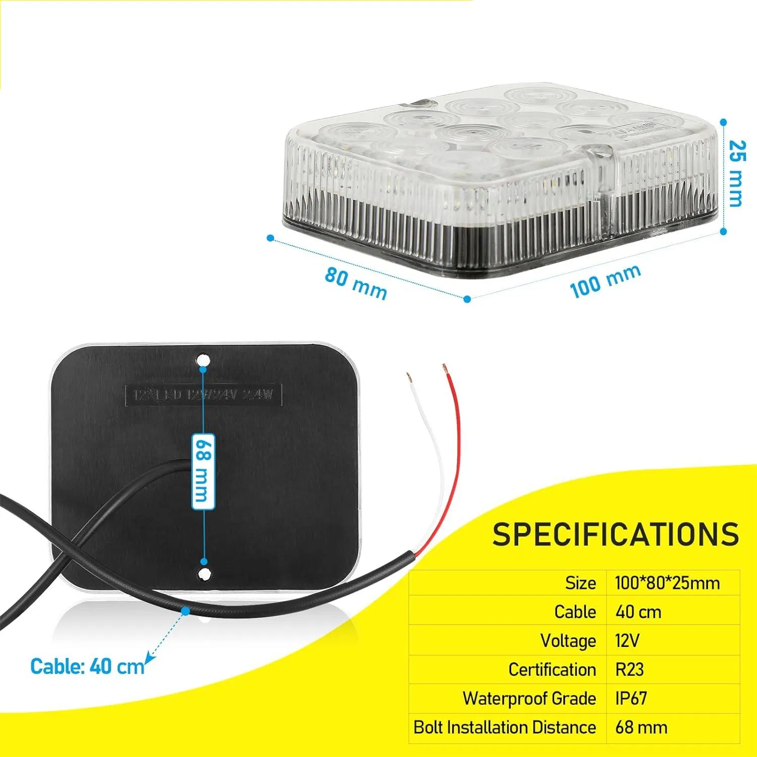 LED Backup Lights 12V for Trailers and Trucks