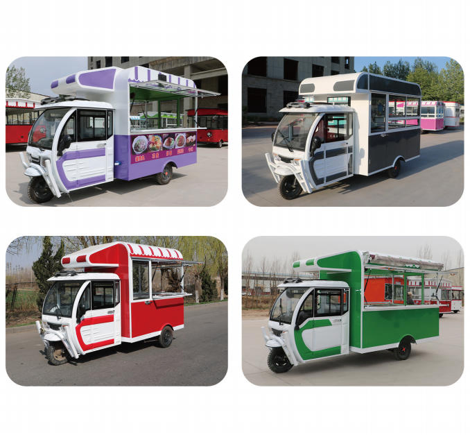 Electric Multi-Functional Tricycle Snack Cart Used Mobile Ice Cream Cold Drinks Milk Tea & Breakfast Stall for Winery 220V