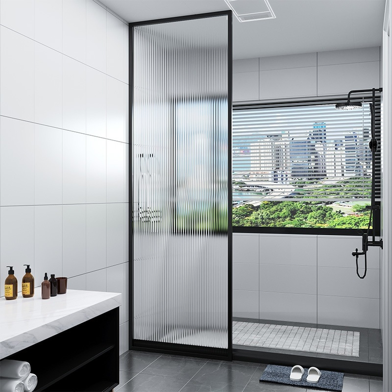 Push-Pull Household Tempered Glass Partition Shower Room Simple Screen Shower Door