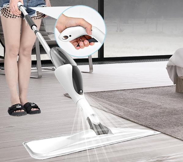 Floor Cleaning Wet Spray Mop with Refillable Bottle and Washable Microfiber Pads