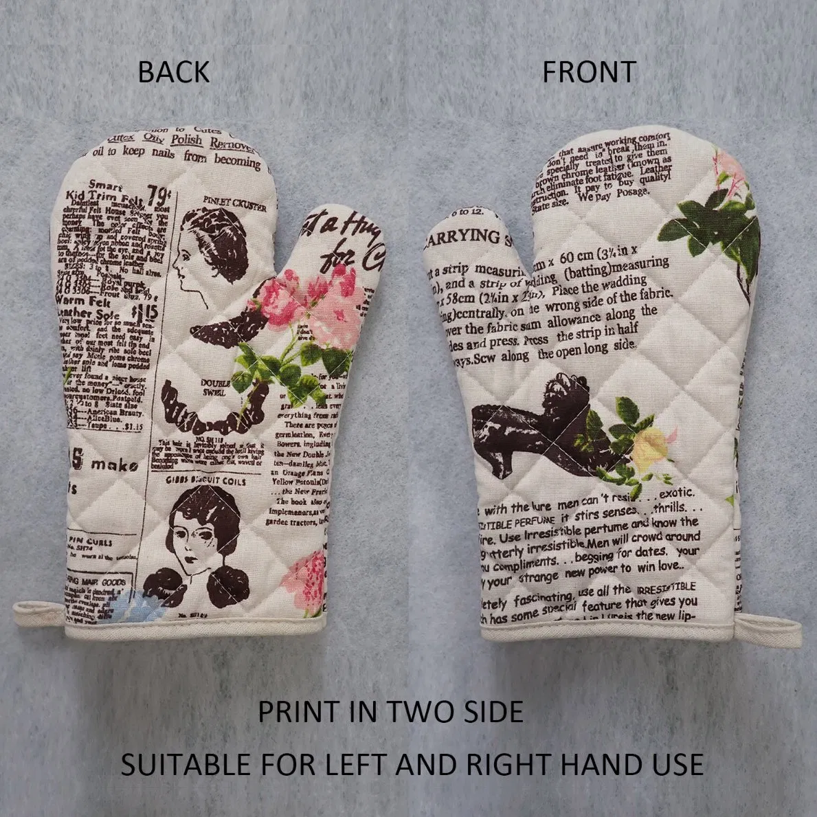 Kitchen Oven Mitt Cooking, Baking, BBQ Home Oven Mitts Easy Clean 500f° Heat Resistant BBQ Cooking Baking Grilling Oven Mitt