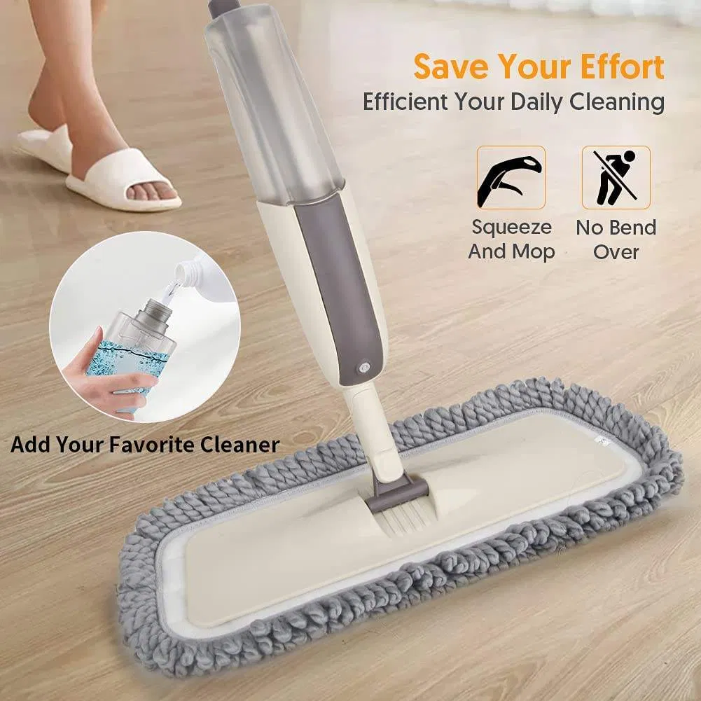 Microfiber Spray Wet Dry Hardwood Kitchen Floor Mop with 360 Degree Swivel Head