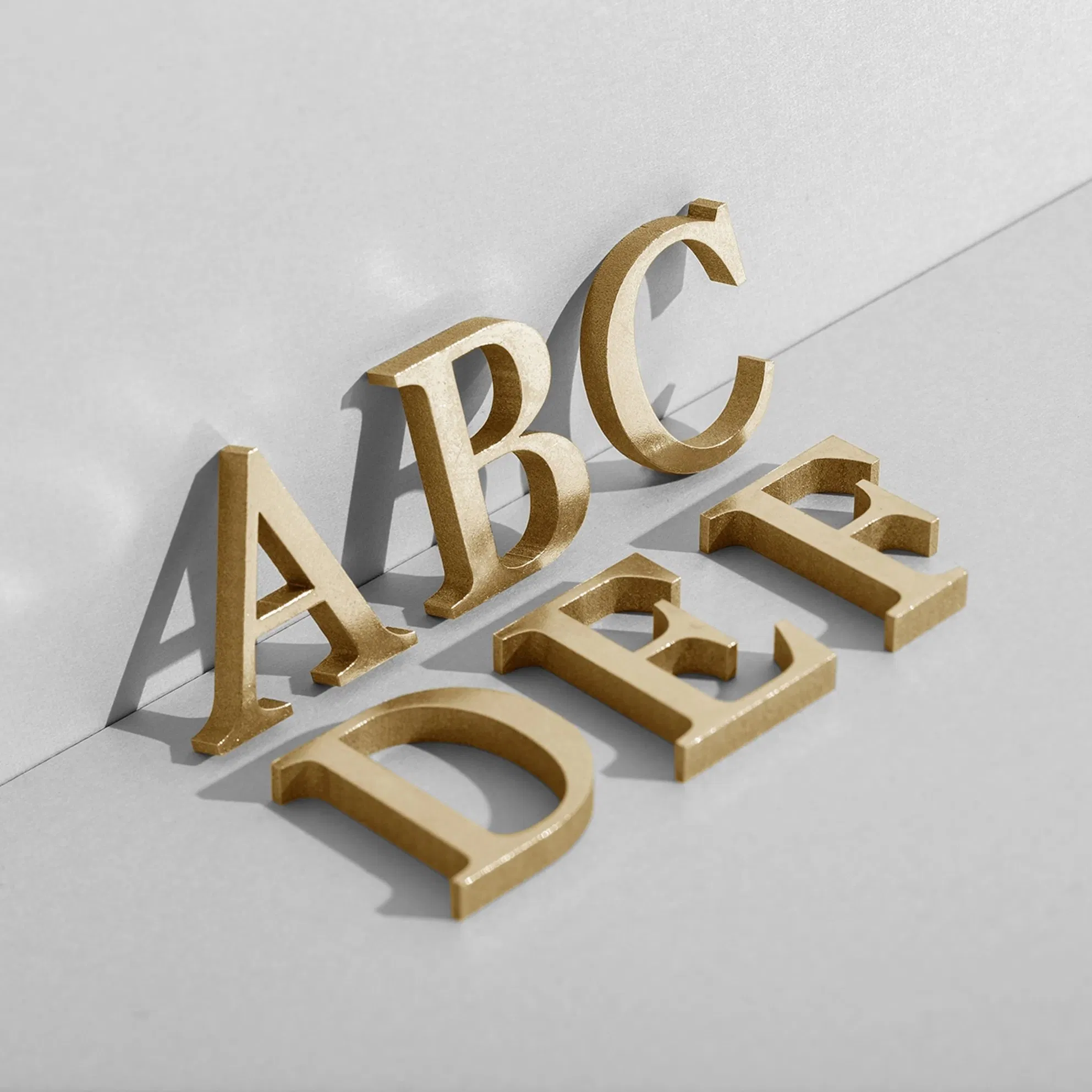 Custom 3D Champagne Gold Engraved Letters for Business Signage