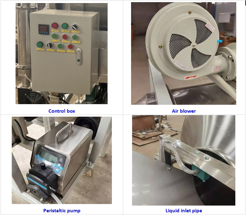 Horizonta L Stainless Steel Drum Tea Blender Chocalate Mixer with Liquid Spraying Function