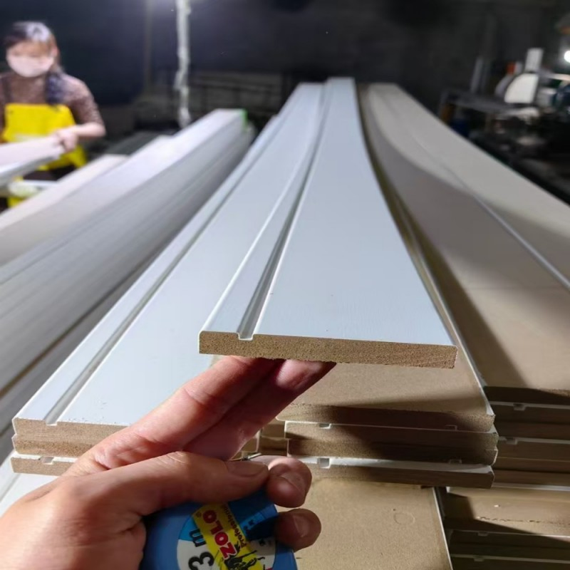 Solid Wood Wall Frame Moulding Design Home Decoration Wood Ceiling Design White Primed Crown Moulding Baseboard Decoration Line