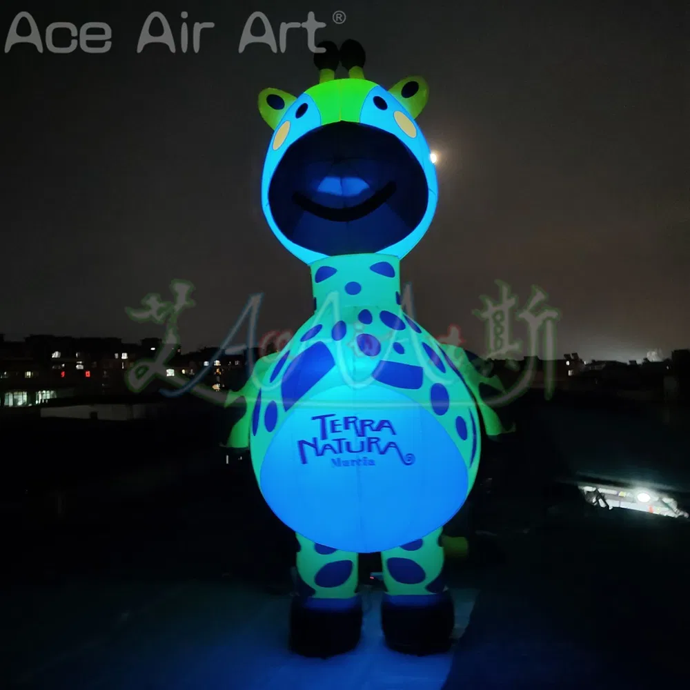 Advertising Inflatable Giraffe Cartoon Characters Mascot for Outdoor Decoration