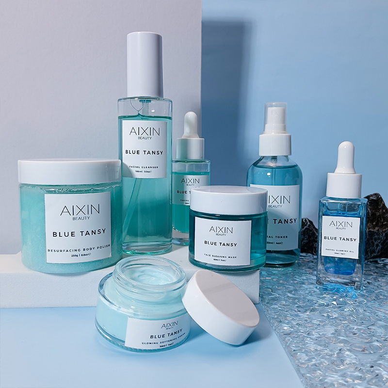 Beauty Cosmetics Skin Care Blue Tansy Skin Care Set Anti-Wrinkle Pore Clarify