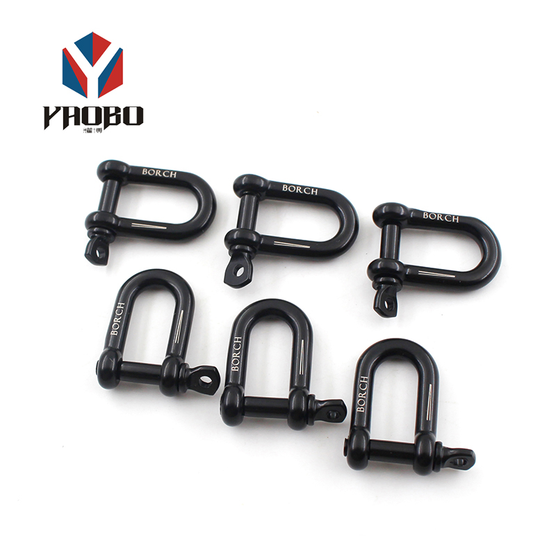 Durable Stainless Steel 316 Black 6mm D Shape Dee Design Shackles
