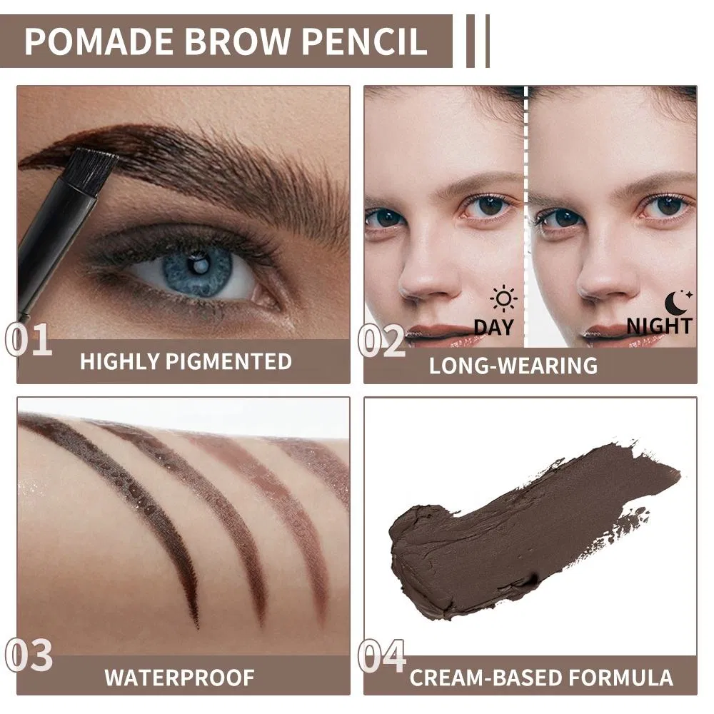 Four Color Tinted Brow Cream Private Label Sweat Proof Long Lasting Eyebrow Cream