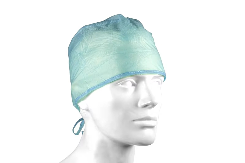 Lightweight Disposable Non-Woven Surgical Cap Safety Product Doctor's Use Industrial Laboratories Plastic Material