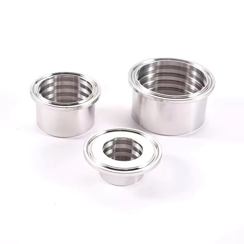 SS304 SS316L Stainless Steel Recessless Expanding Ferrule Sanitary Food Grade Clamp Ferrule Nipple 1"-4" Tri Clamp Smooth