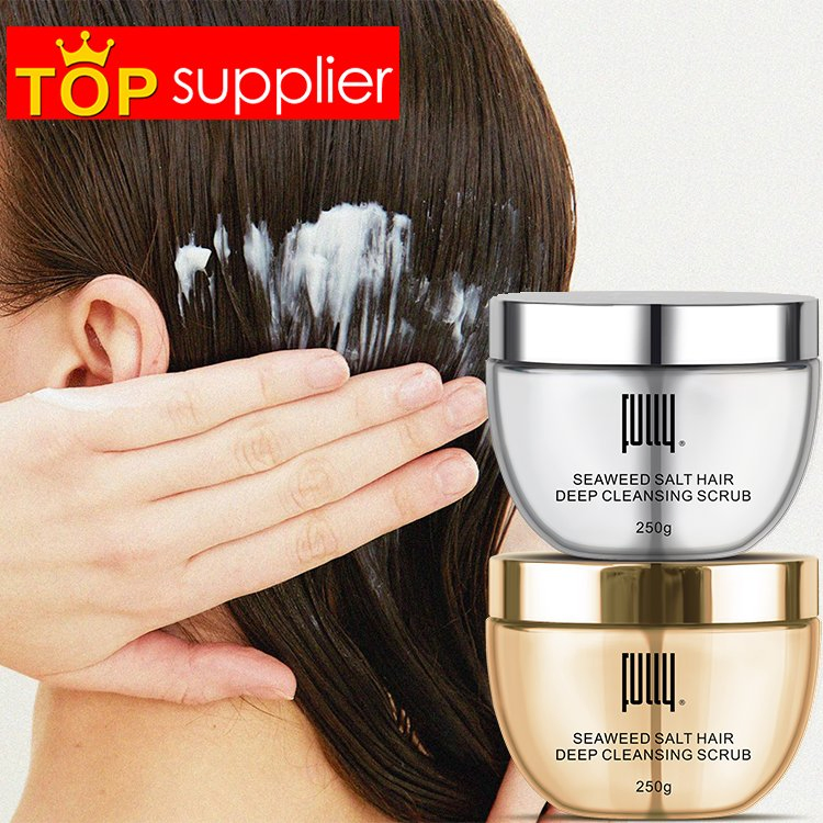 Private Labels Custom Good Quality Home Seaweed Salt Hair Deep Cleansing Scrub Hair Shampoo