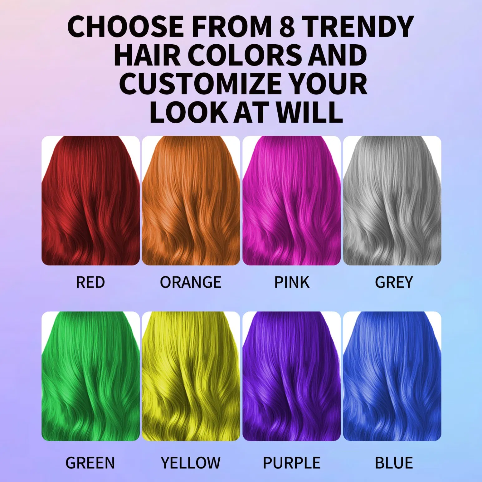 New Arrival Multi-Colors Waterproof Temporary Organic Ingredient Professional Hair Dye Color Cream