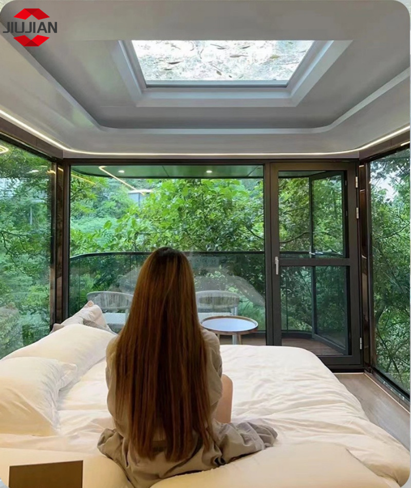 30FT Pod Hotel Capsule House Prefab Building Space Capsule House with Glass Wall