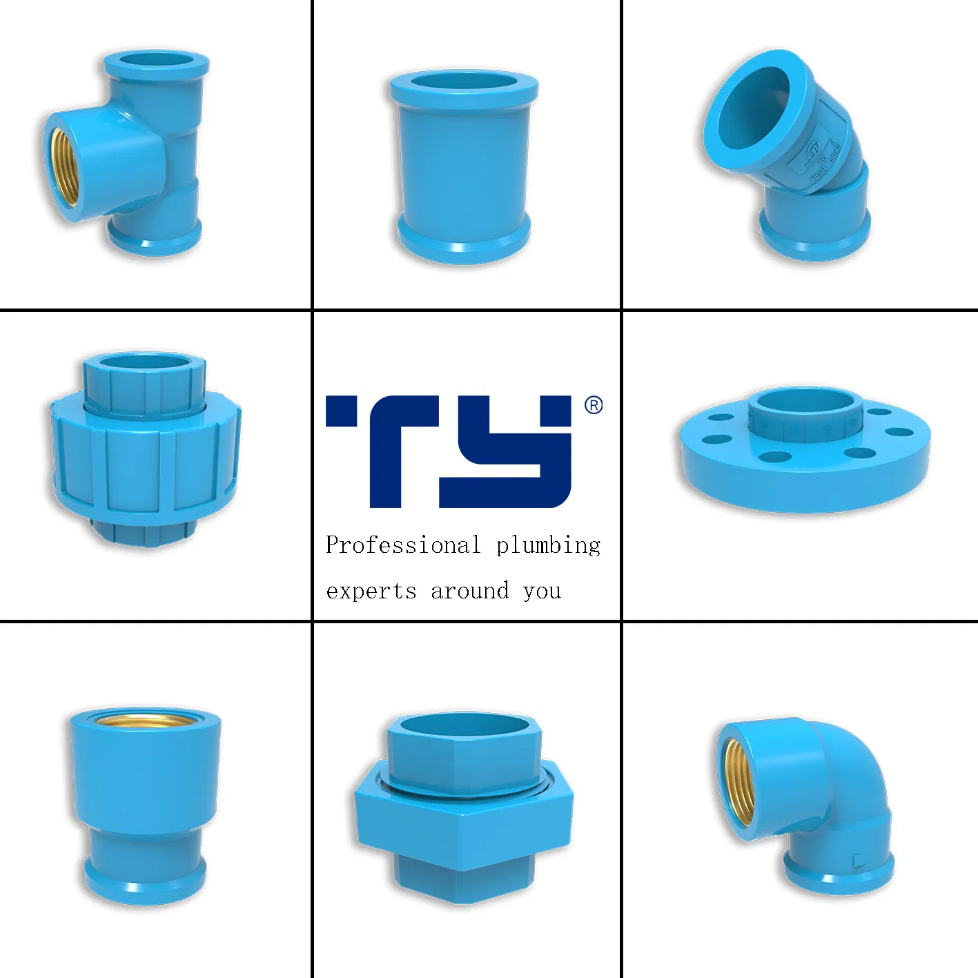 Ty PVC-U Plastic Welded Pressure Pipe Tube Fittings Union NBR5648 Hoffence, Cosmoplas