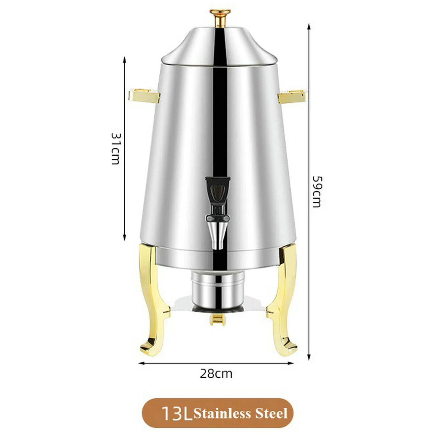Stainless Steel Body Silver Color Stainless Steel Milk Juice Dispenser 13L Coffee Dispenser