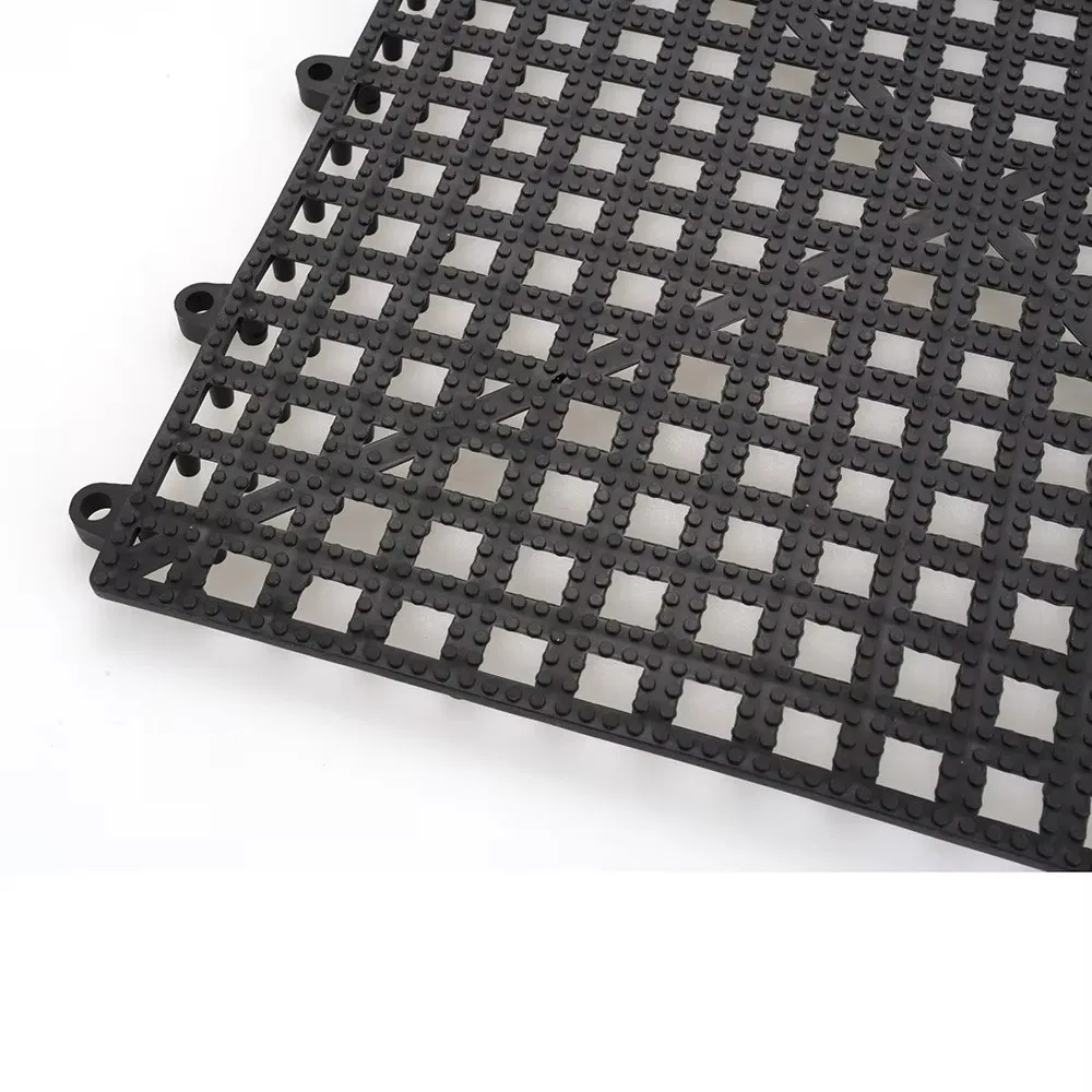 Black PVC Interlocking Bar Mat Anti-Slip with Drain Wine Bar Accessories