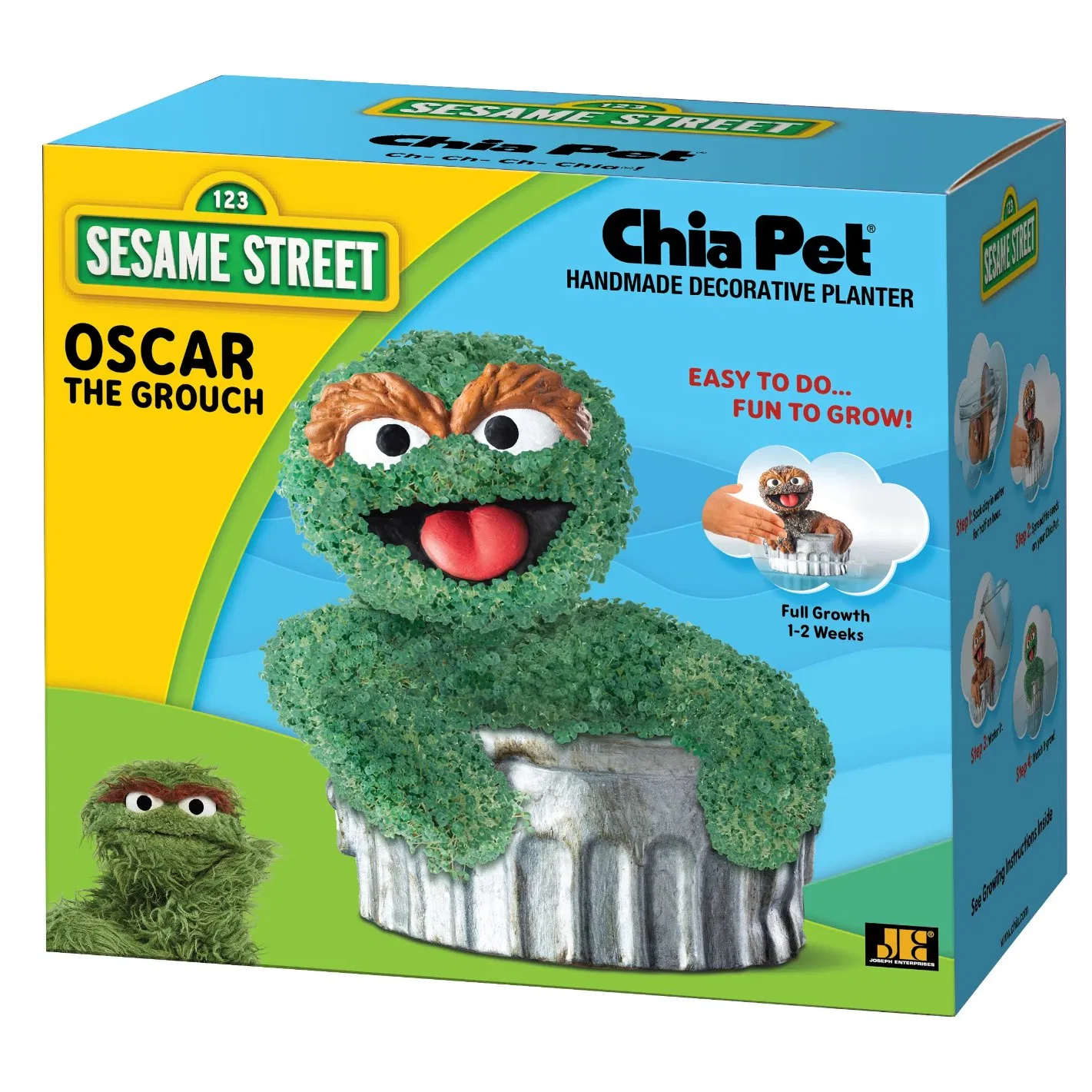 Sesame Street Oscar The Grouch Chia Pet Handmade Decorative Planter