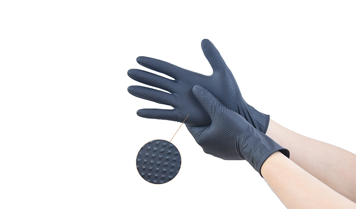 Diamond Textured Nitrile Gloves Heavy Duty Gloves for Construction