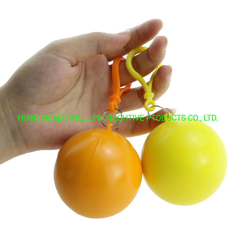 Disposable Rain Ponchos with Ball, Child Emergency Waterproof Raincoat with Hood for Boys and Girls, White