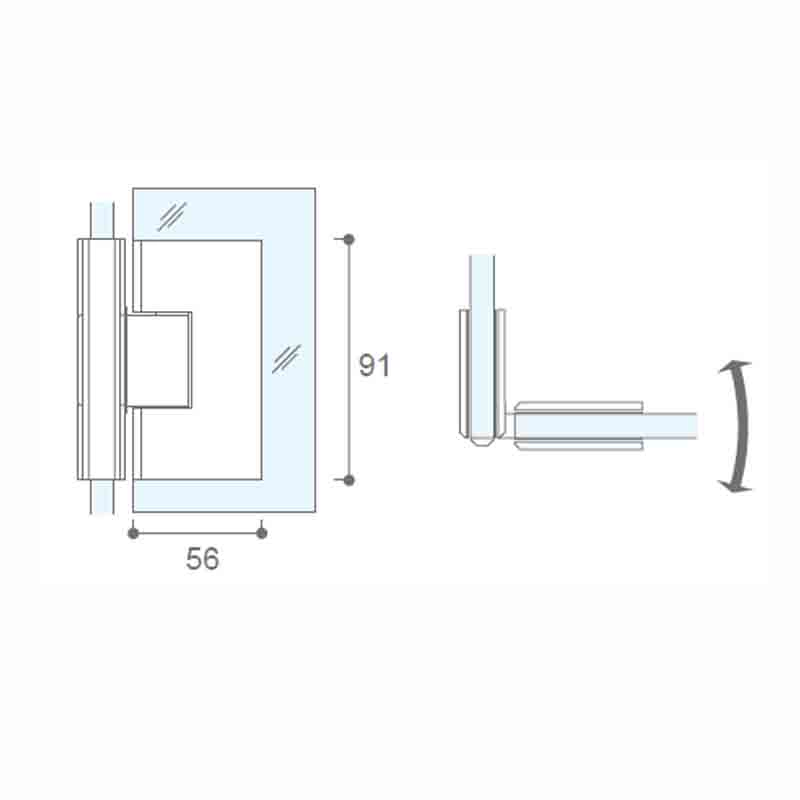 Manufacturer Stainless Steel Shower Door Glass to Glass Hinges /Brass Fancy Mirror Finish Bathroom Hinge Glass to Wall 90 Degree Glass Shower Door Hinge