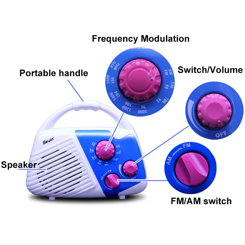 Радио для ванной Sy-920 IPX4 с динамиком на батарейках