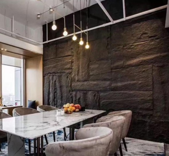 Decoration 3D Rock Mushroom Faux Cobblestone Wall Panel PU Stone