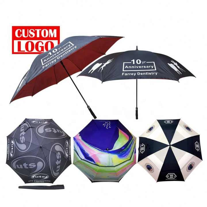 Promotional Gifts Factory Price Free Design Custom Printed Brand Golf Umbrella Big