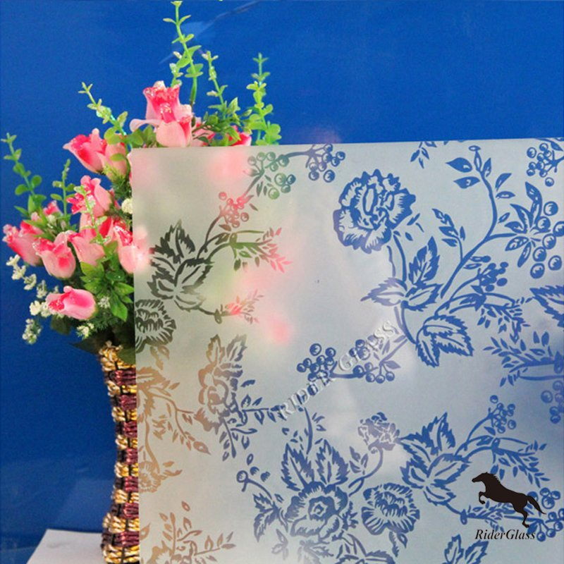 3mm 4mm 5mm 6mm Clear Acid Etched Glass for Decoration Frosted Glass