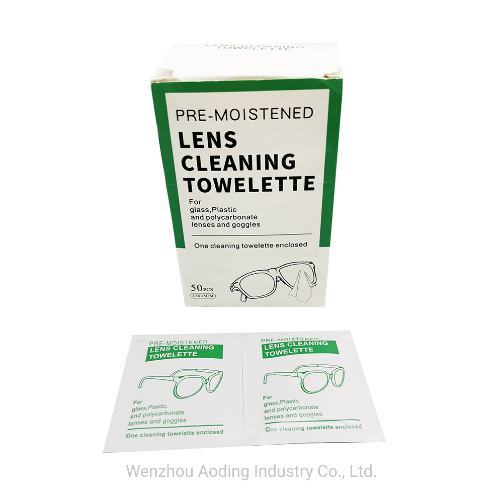 Individual Package Pre-Moistened Lens Cleaning Wet Wipes for Cleaning Screen and Glasses