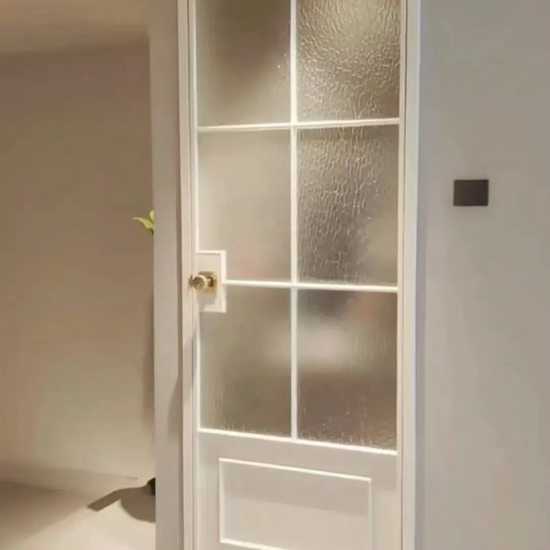 Swing Glass Patterned Double Aluminum Anti-Shatter Decorative Interior Door for Office