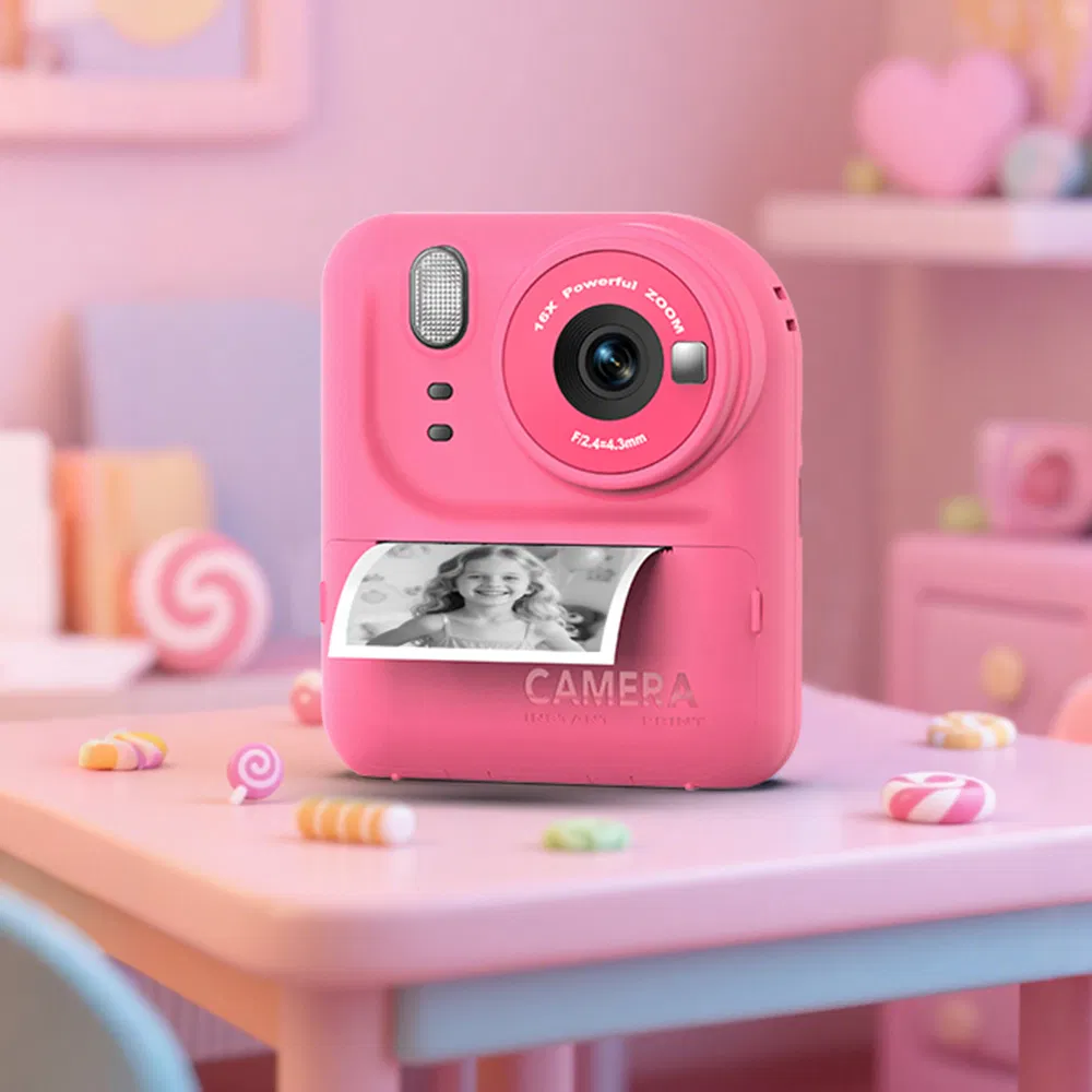 P89 Kids Instant Print Camera - HD, Portable, with 32GB Card, Blue