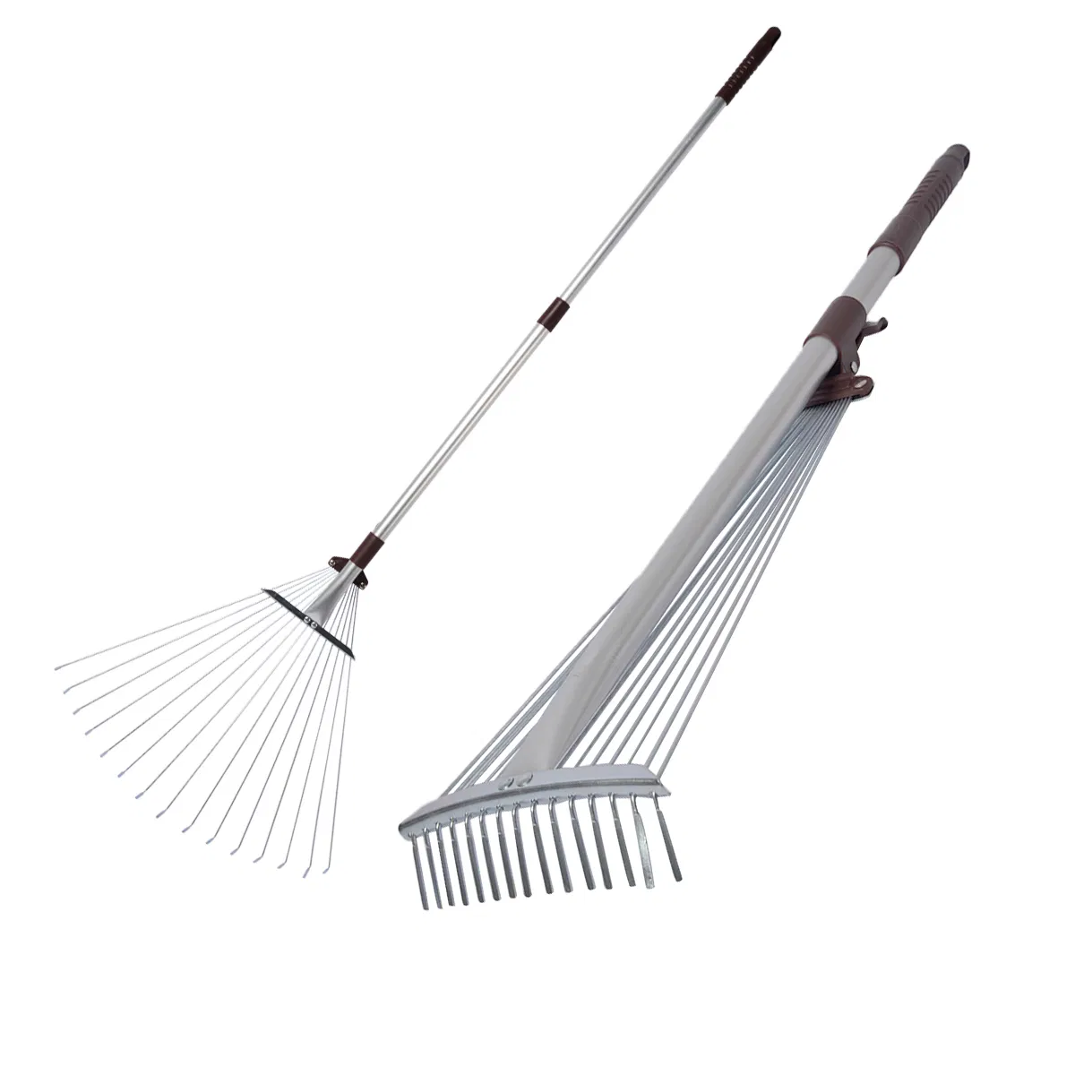 Best Selling Portable Telescopic Aluminum Adjustable Leaf Rake Durable Leaf Grabber for Garden Waste Collection
