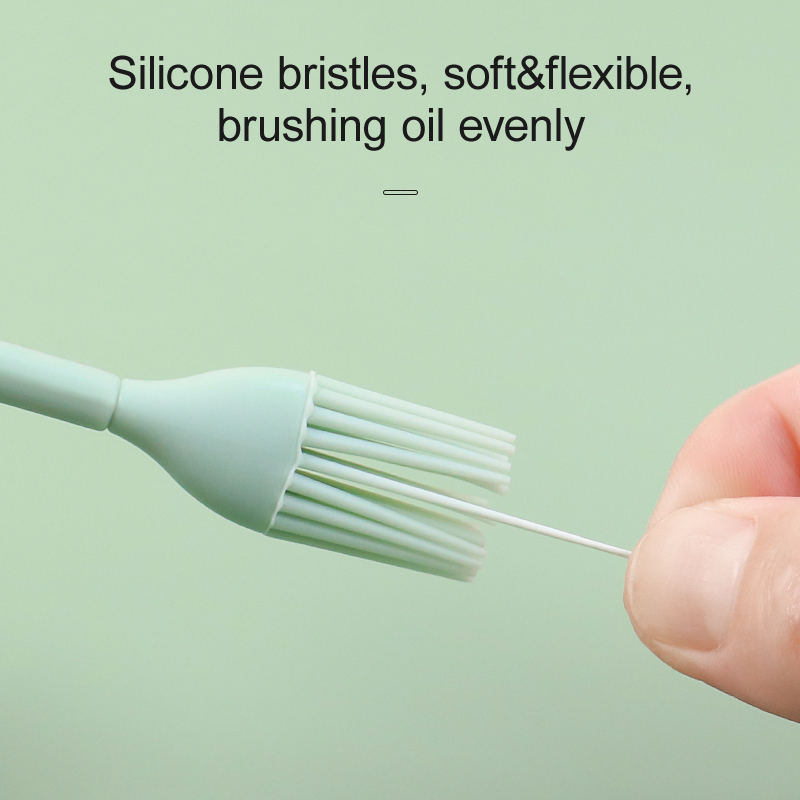 Kitchen Utensils Heat-Resistant Healthy Odorless Non-Toxic Food Grade Silicone Retractable Baking Pastry Oil Brush