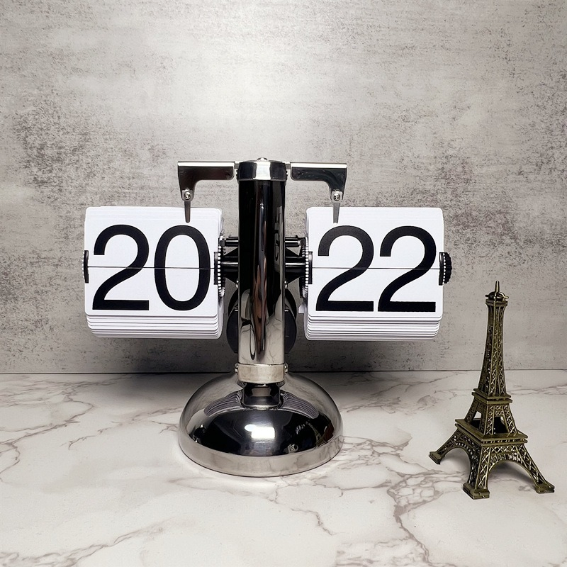 12 Hours Automatic Flipping Clock Retro Flip Down Seat Clock Balance Mechanical