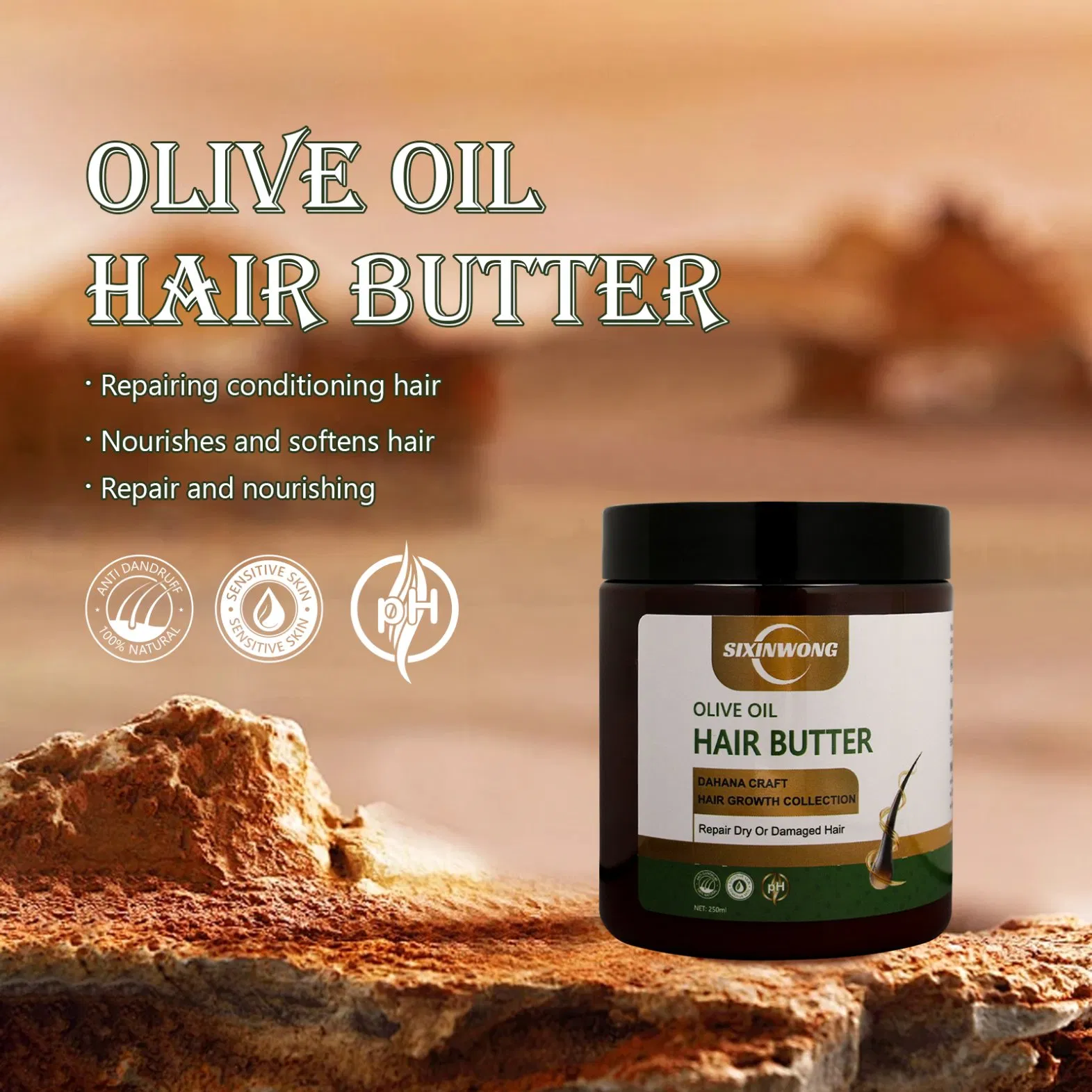 Beauty Skin Olive Oli Stimulates Hair Growth Nutrient-Rich Keratin Hair Butter