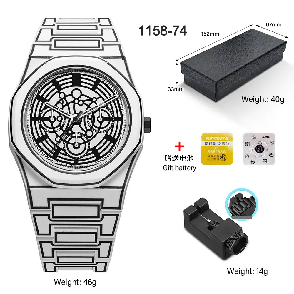 Men's Quartz Watch Waterproof Fashion Plastic Student Cross- Border Sale Watches